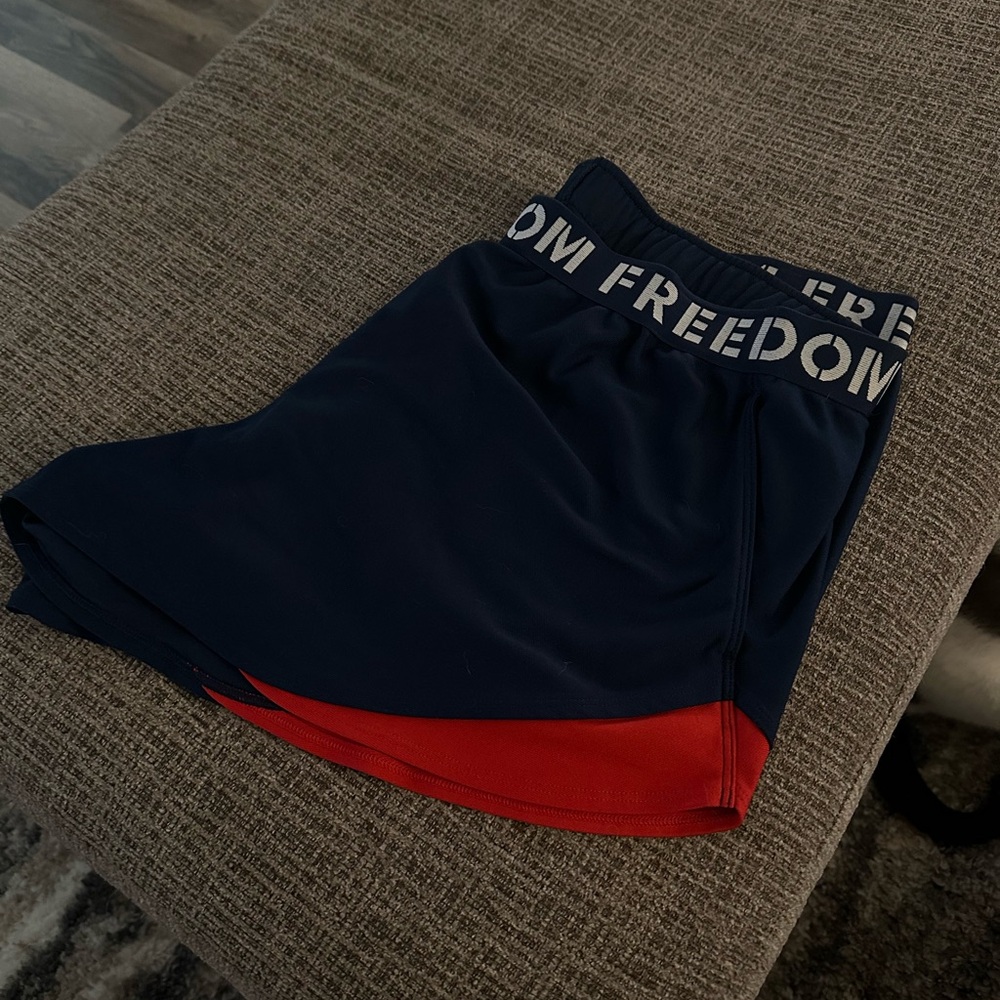Under Armour Navy and Red Athletic Shorts